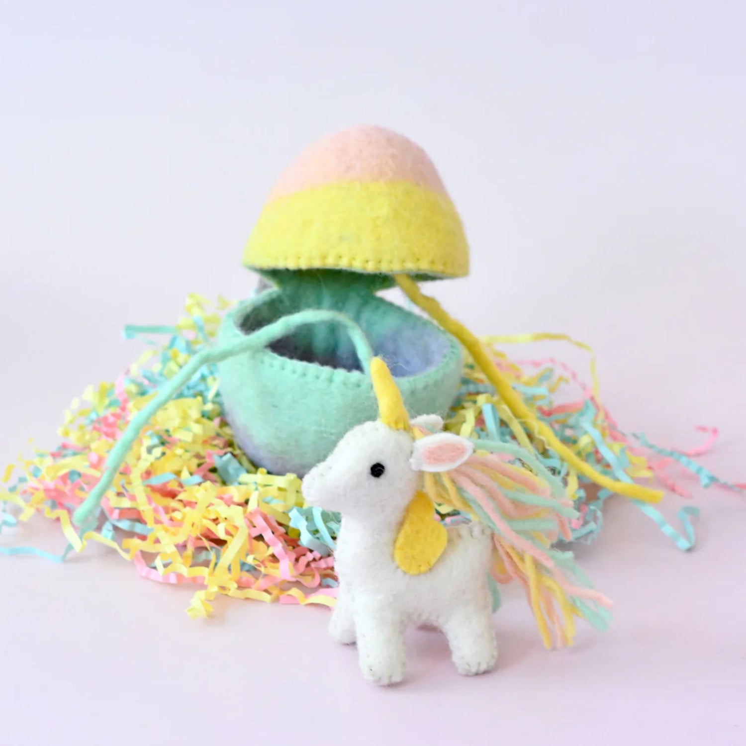Felt Rainbow Surprise Egg with Unicorn