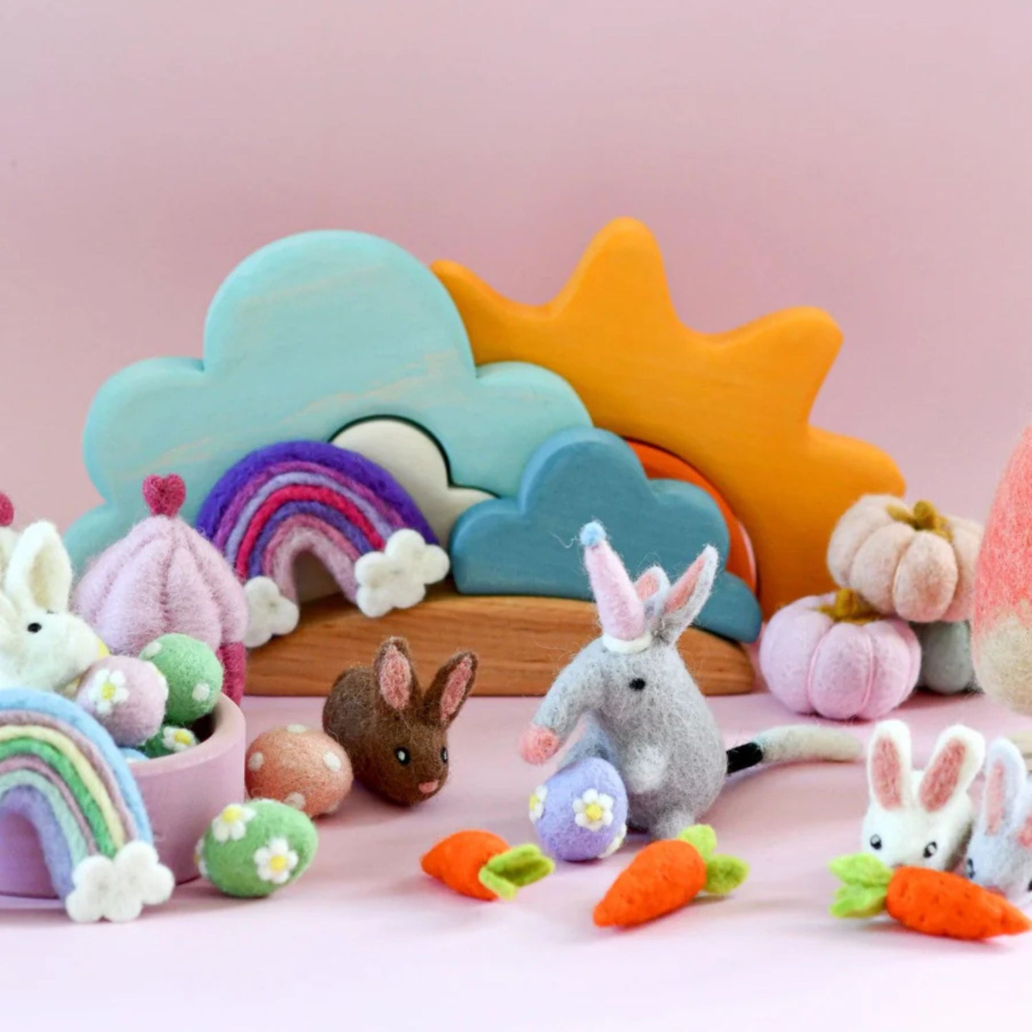 Felt Toy Polka Dots Eggs (Set of 6)