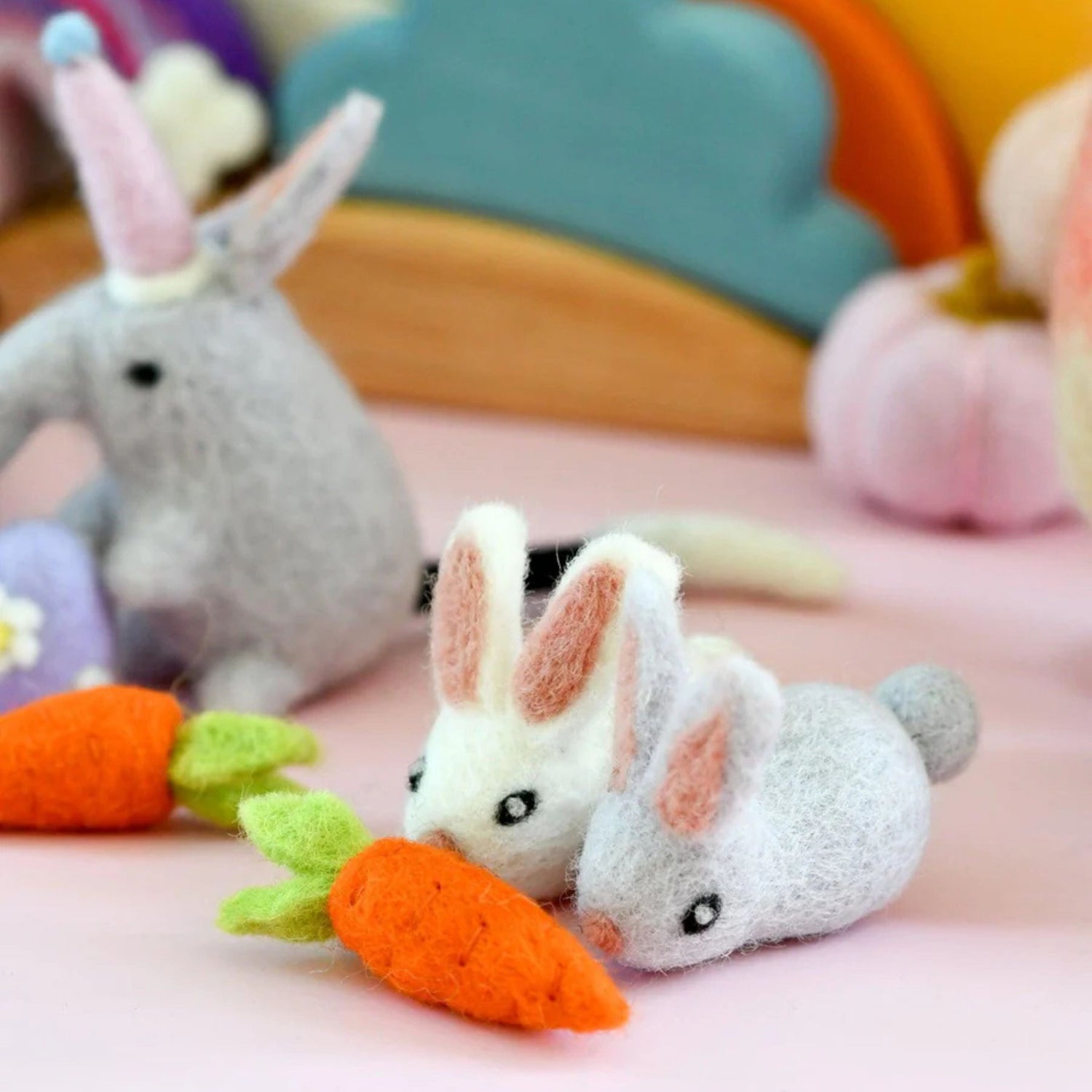 Felt Toy Rabbits (Set of 3)