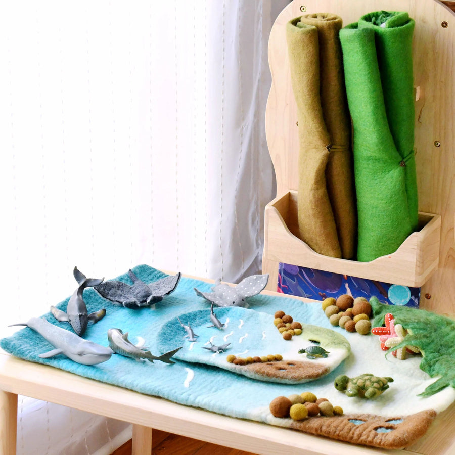 Felt Sea and Rockpool Playmat Playscape (Large)