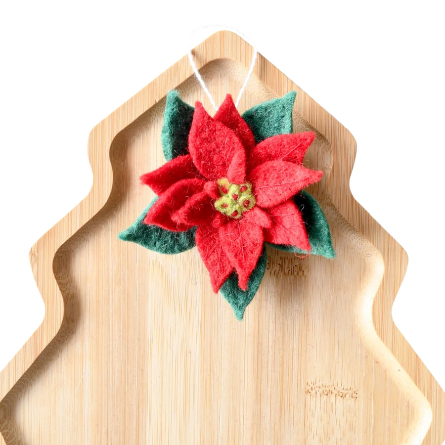 Felt Christmas Poinsettia Flower Ornament