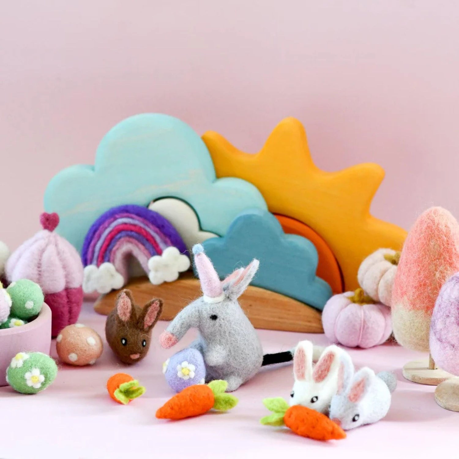 Felt Toy Rabbits (Set of 3)