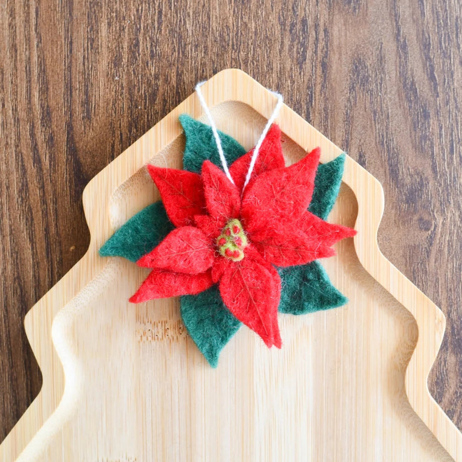 Felt Christmas Poinsettia Flower Ornament