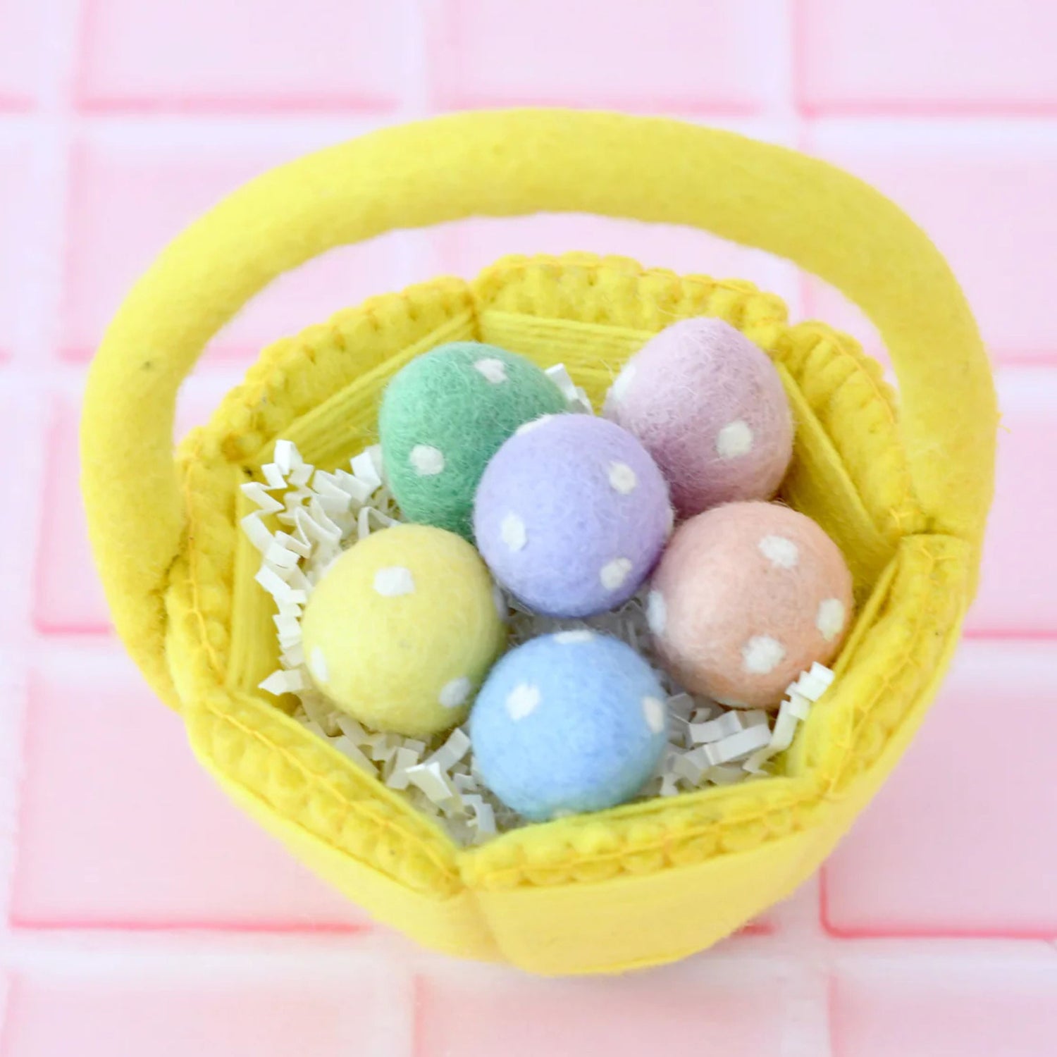 Petite Felt Easter Basket (Yellow)
