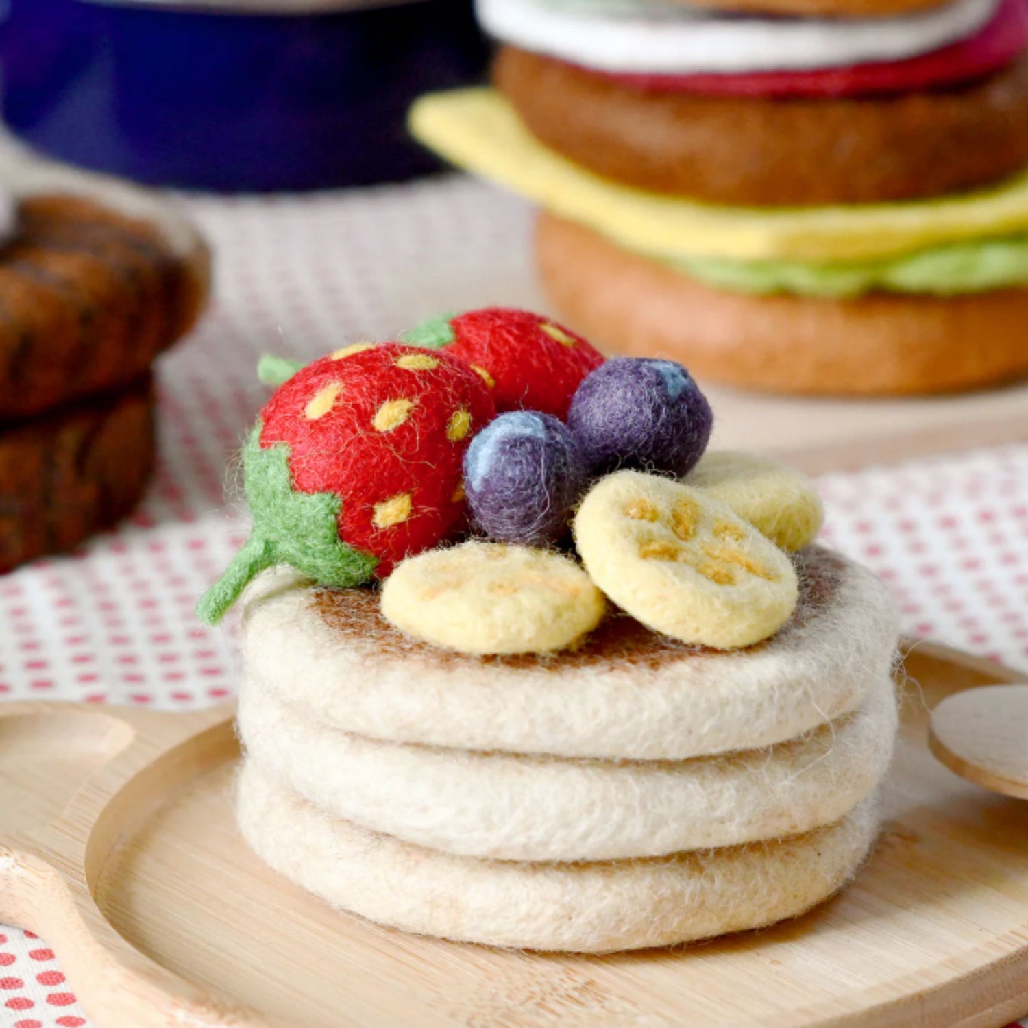 Handmade Felt Pancake Stack Play Food Set | Tara Treasures – The ...