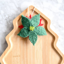 Felt Christmas Poinsettia Flower Ornament
