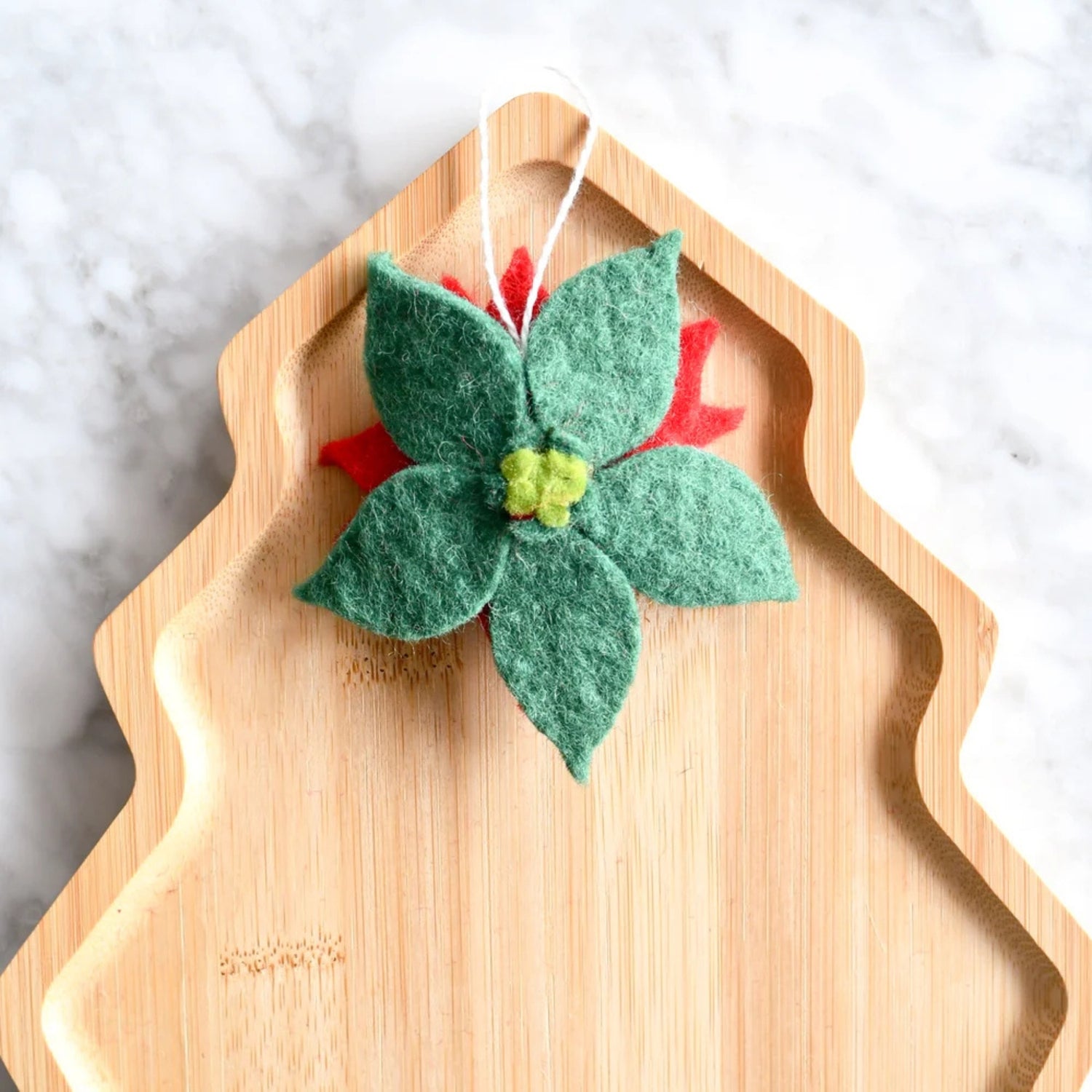 Felt Christmas Poinsettia Flower Ornament
