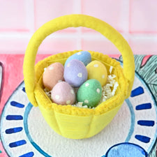 Petite Felt Easter Basket (Yellow)