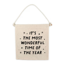 It's The Most Wonderful Time Of The Year Christmas Canvas Hang Sign