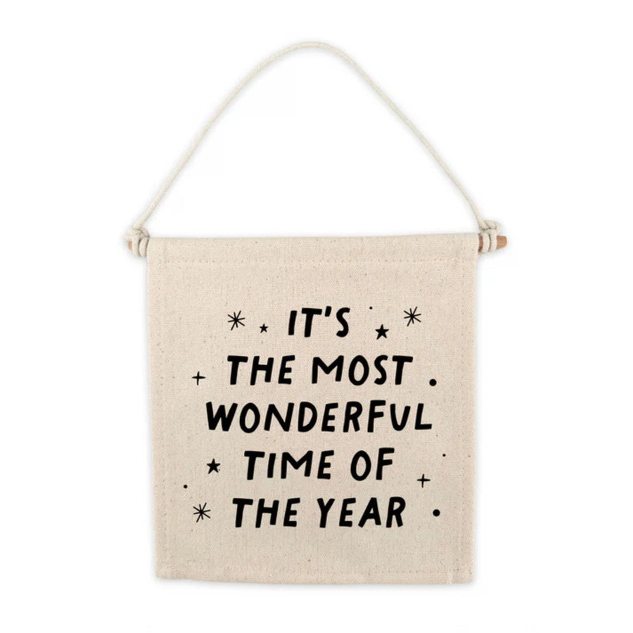 It's The Most Wonderful Time Of The Year Christmas Canvas Hang Sign