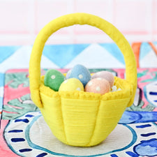 Petite Felt Easter Basket (Yellow)