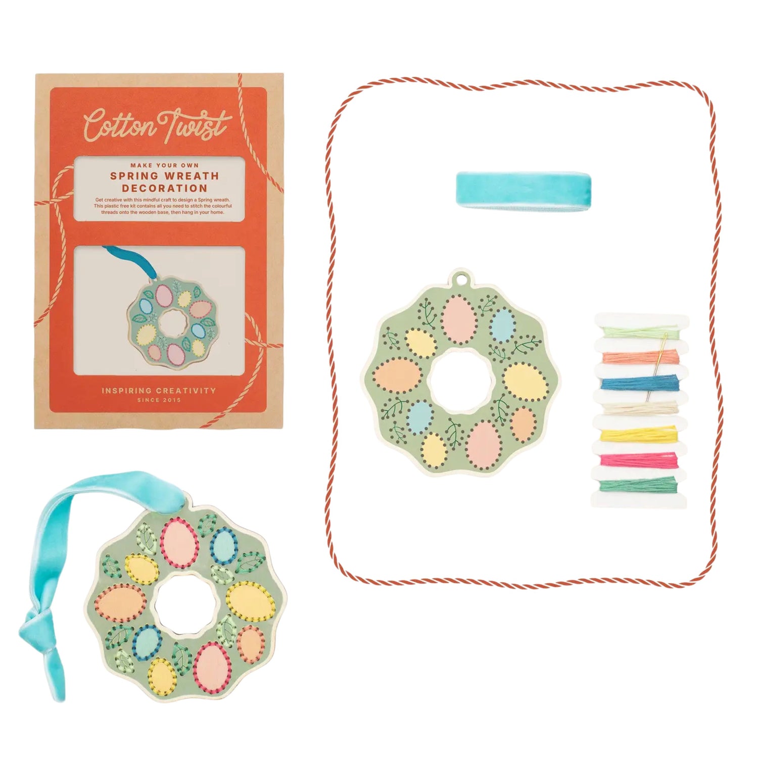 Make Your Own Stitched Decoration Craft Kit (Spring Wreath)
