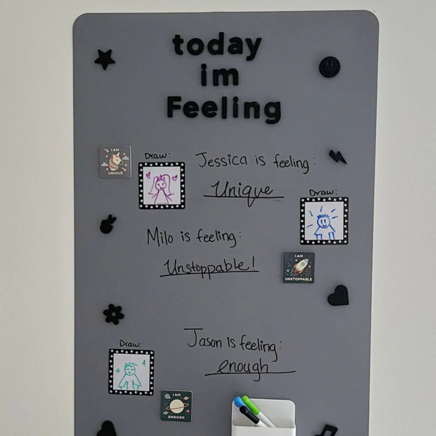 Magic Playwall - Rectangular Magnetic Wall Decal (Stone Grey)