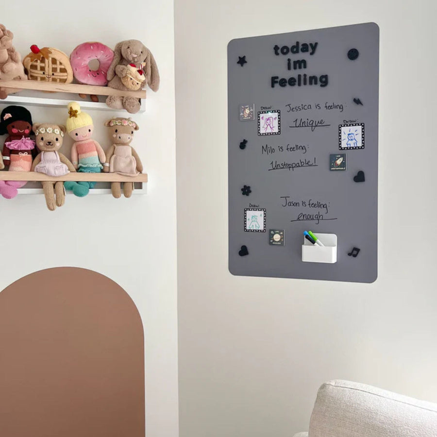 Magic Playwall - Rectangular Magnetic Wall Decal (Stone Grey)