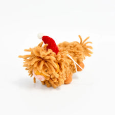 Felt Christmas Highland Cow With Bell Ornament
