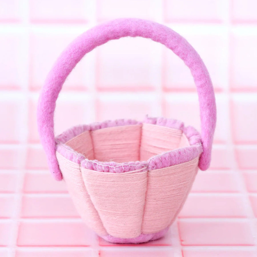 Petite Felt Easter Basket (Pink)