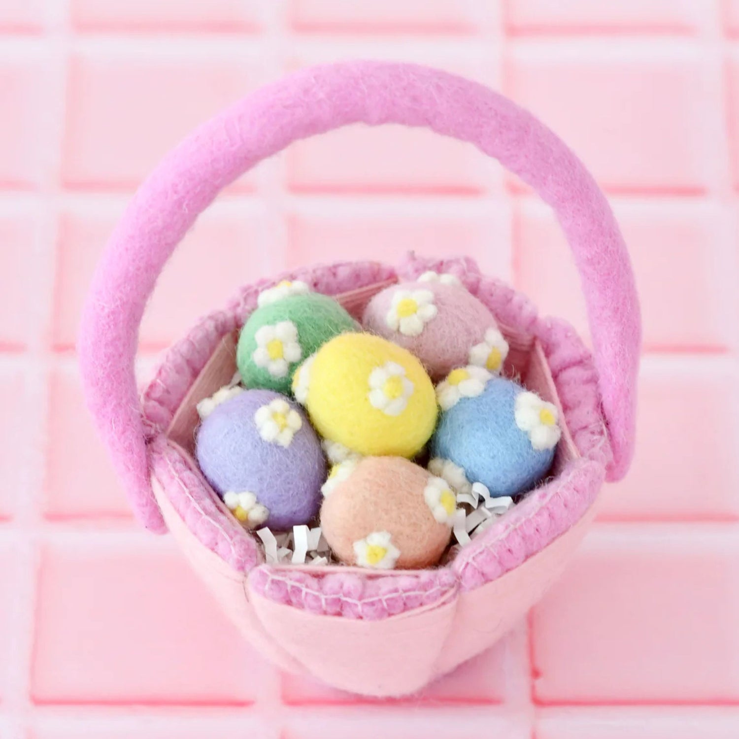 Petite Felt Easter Basket (Pink)