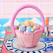 Petite Felt Easter Basket (Pink)