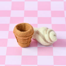 Felt Vanilla Soft Serve Ice Cream | Play Food (2pcs)