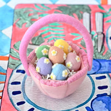 Petite Felt Easter Basket (Pink)