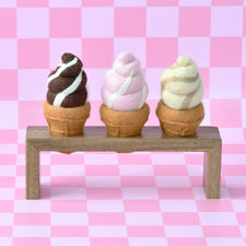 Felt Vanilla Soft Serve Ice Cream | Play Food (2pcs)