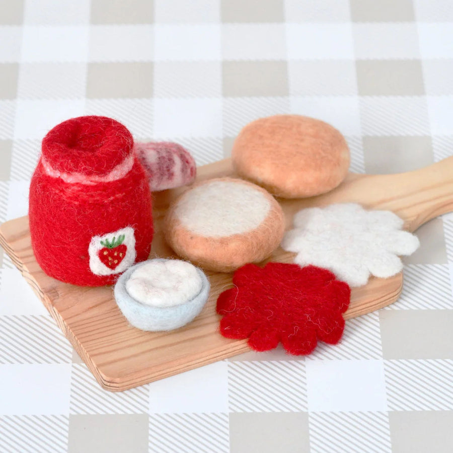 Felt Strawberry Jam and Scones Set | Play Food