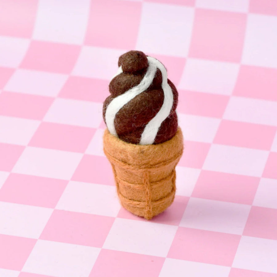 Felt Chocolate Soft Serve Ice Cream | Play Food (2pcs)