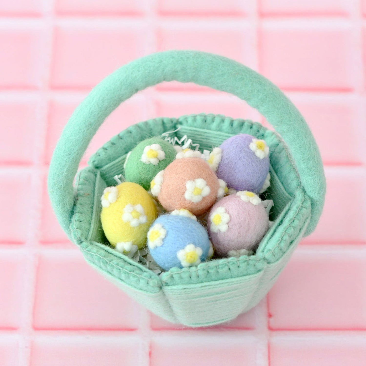 Petite Felt Easter Basket (Teal)