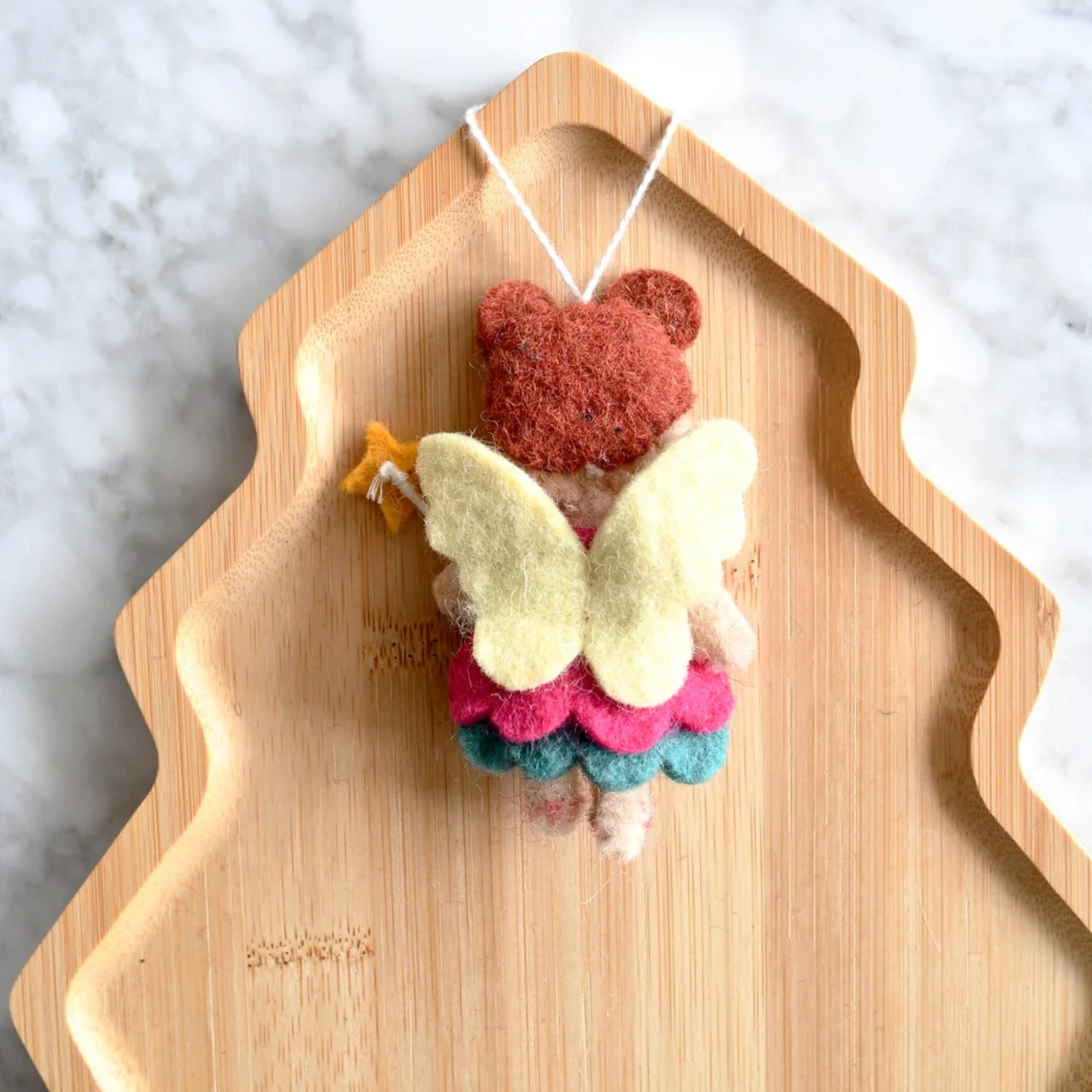 Felt Christmas Angel With Pink Dress Ornament