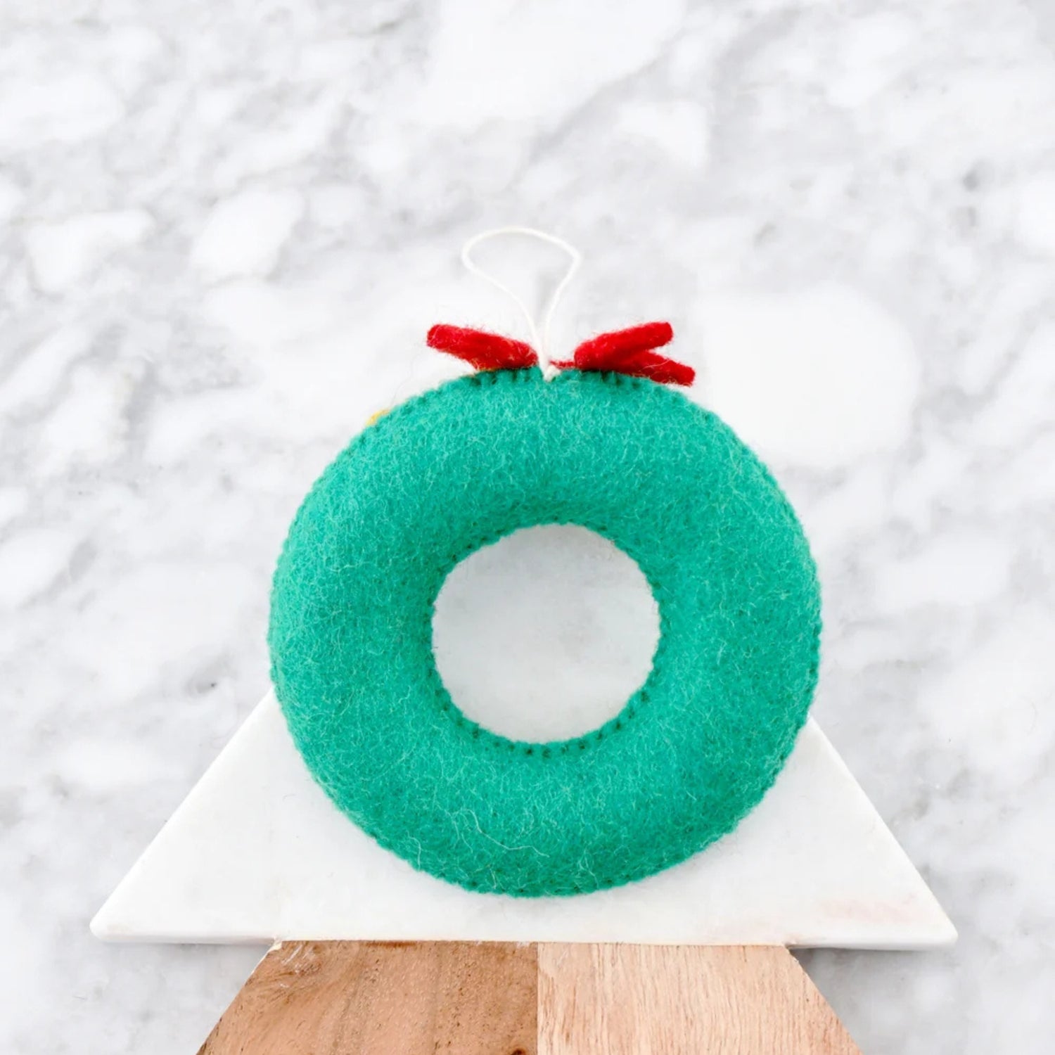 Felt Christmas Wreath with Bells Ornament