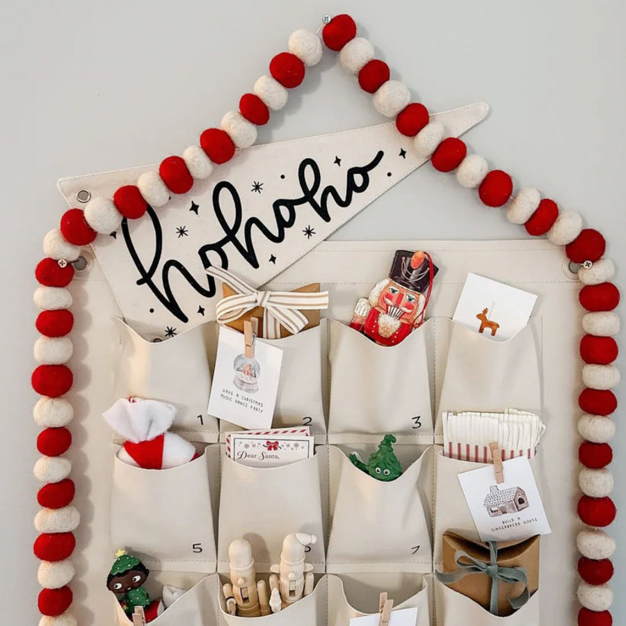 Ho Ho Ho Christmas Canvas Pennant Flag