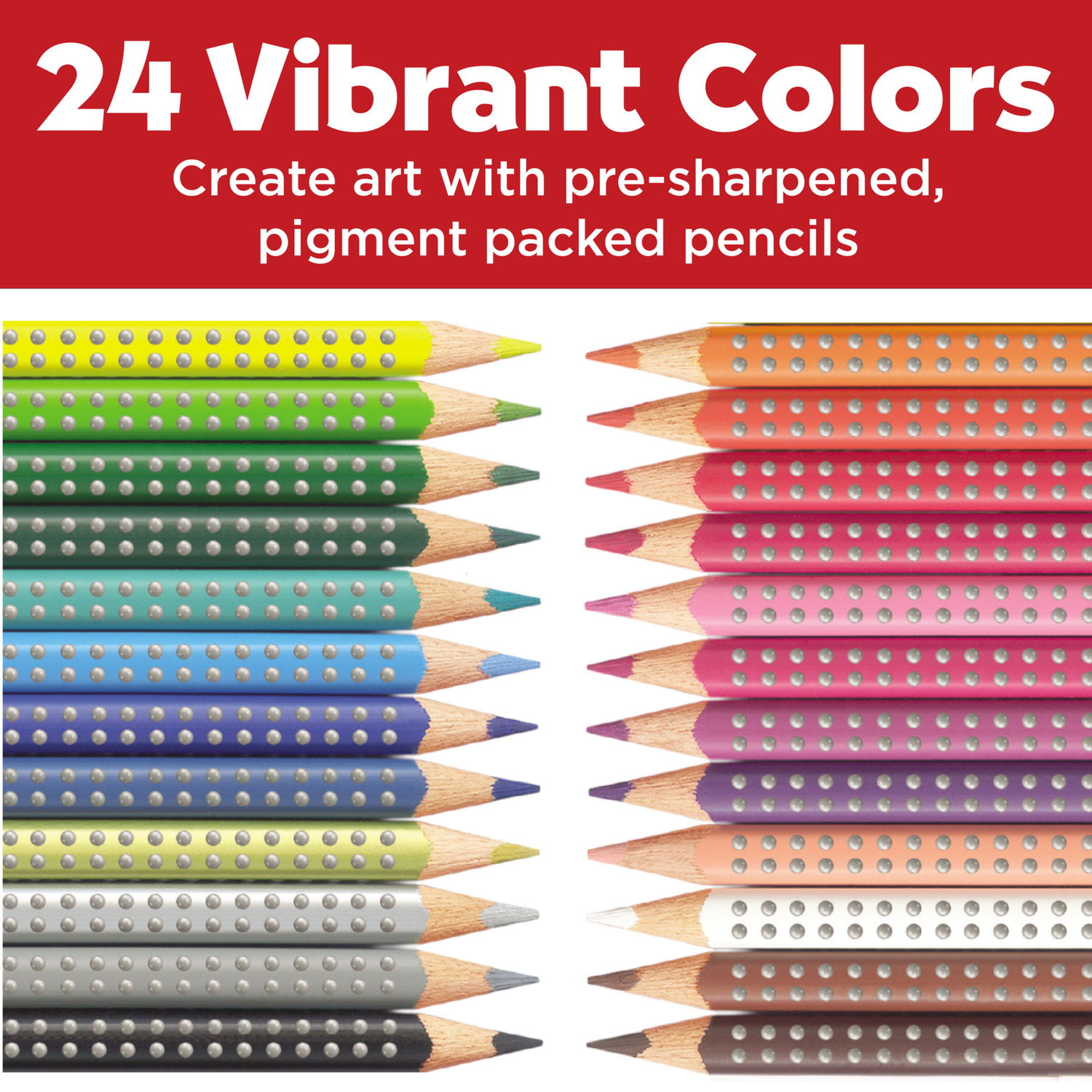 Grip Ecopencils - Colour Pencils with Raised Grip For Kids (Set of 24)
