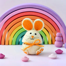 Felt Egg Cover - Orange Hopping Bunny
