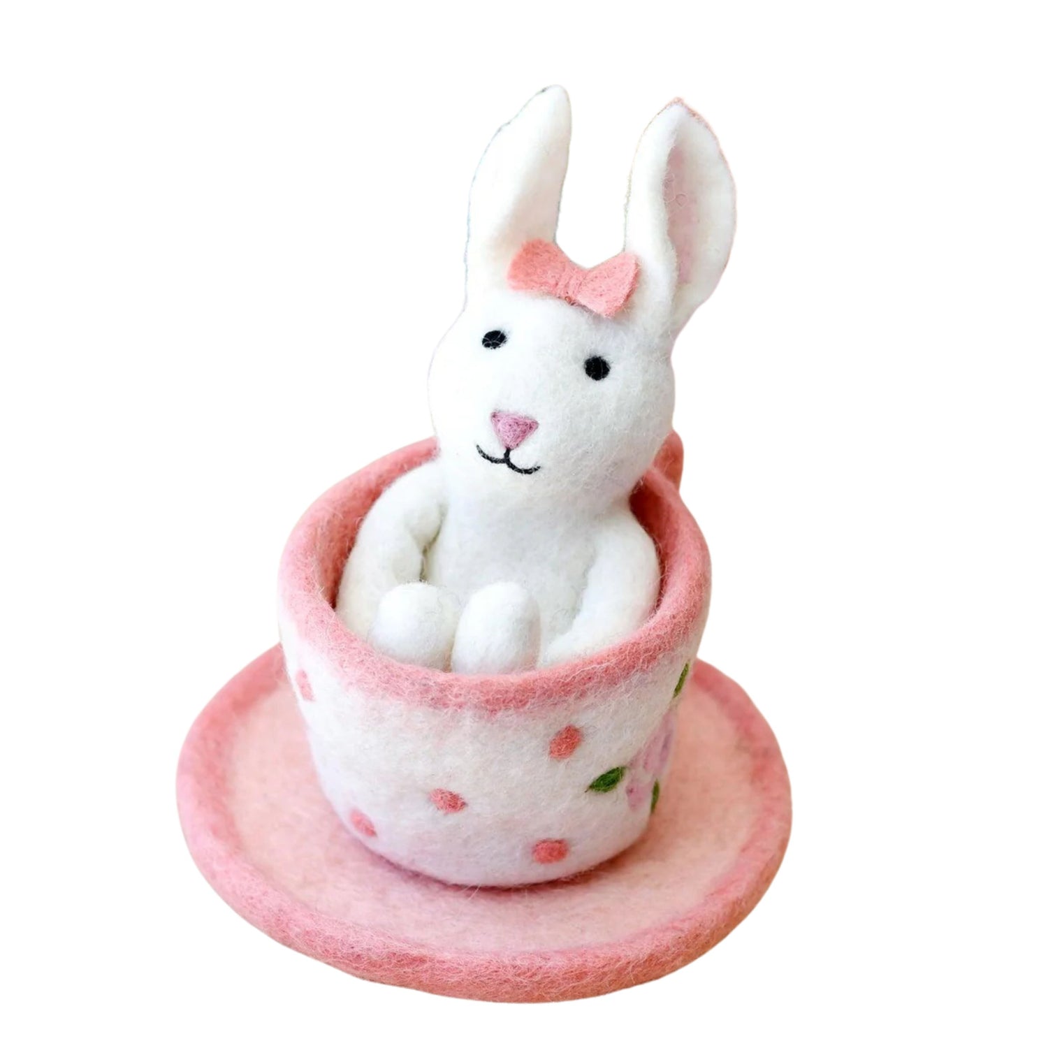 Felt Rabbit in Tea Cup