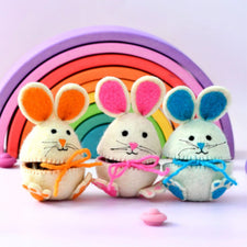 Felt Egg Cover - Orange Hopping Bunny