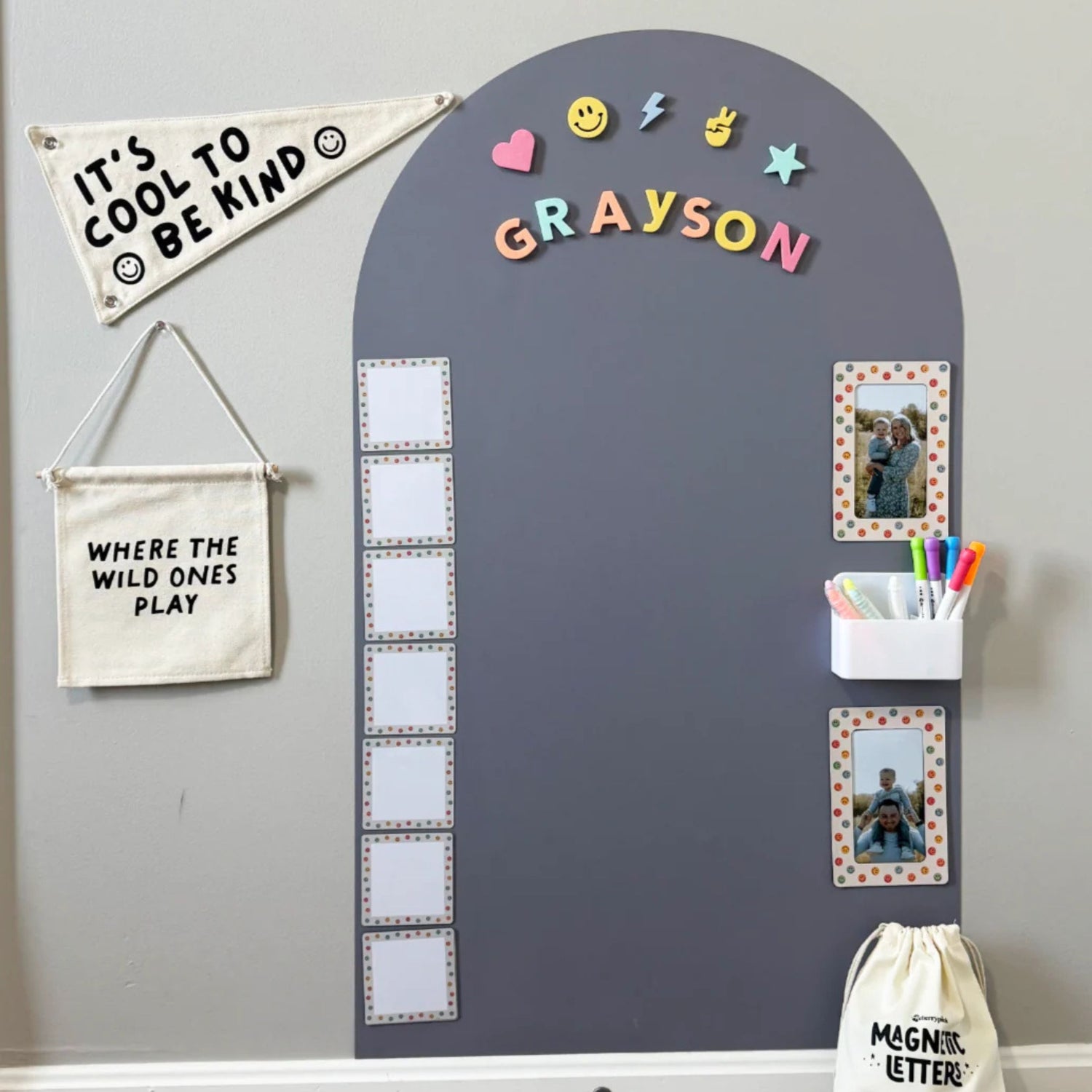 Magnetic Photo Frames (Rainbow Smileys)