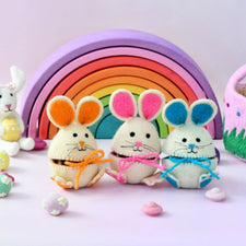 Felt Egg Cover - Orange Hopping Bunny