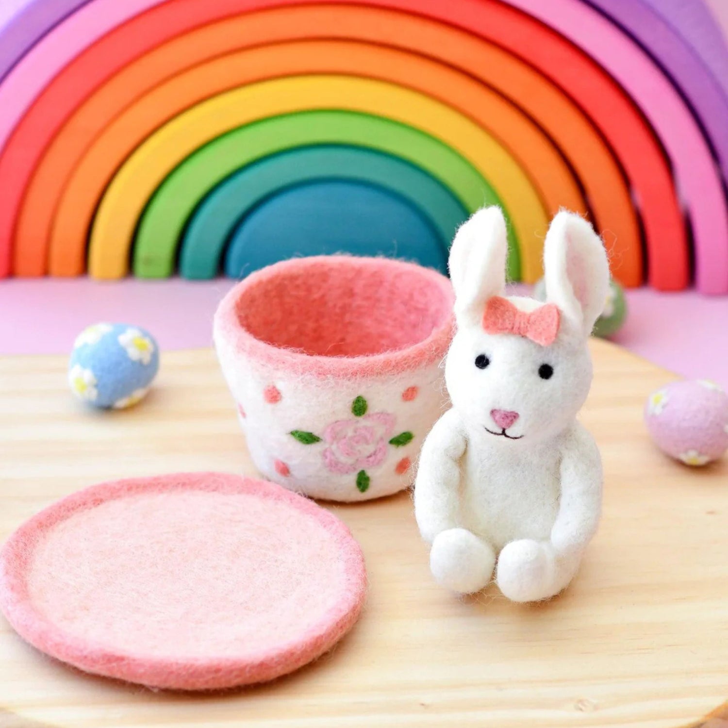 Felt Rabbit in Tea Cup