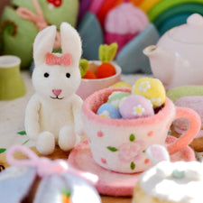 Felt Rabbit in Tea Cup