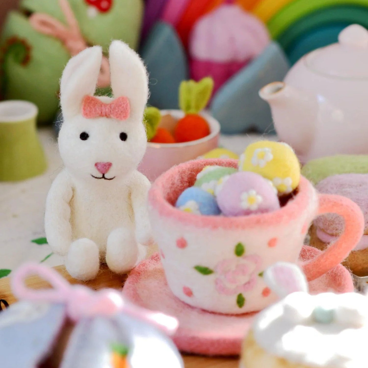 Felt Rabbit in Tea Cup