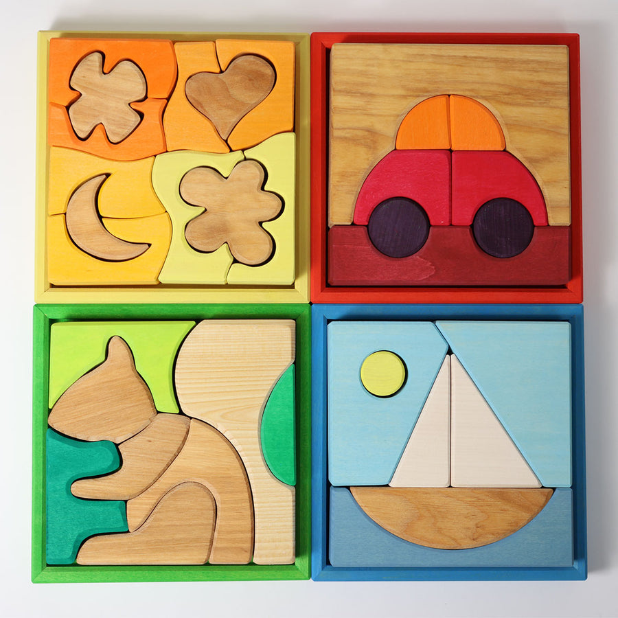 Grimm's Building Set Creative Puzzle (Car, Red)