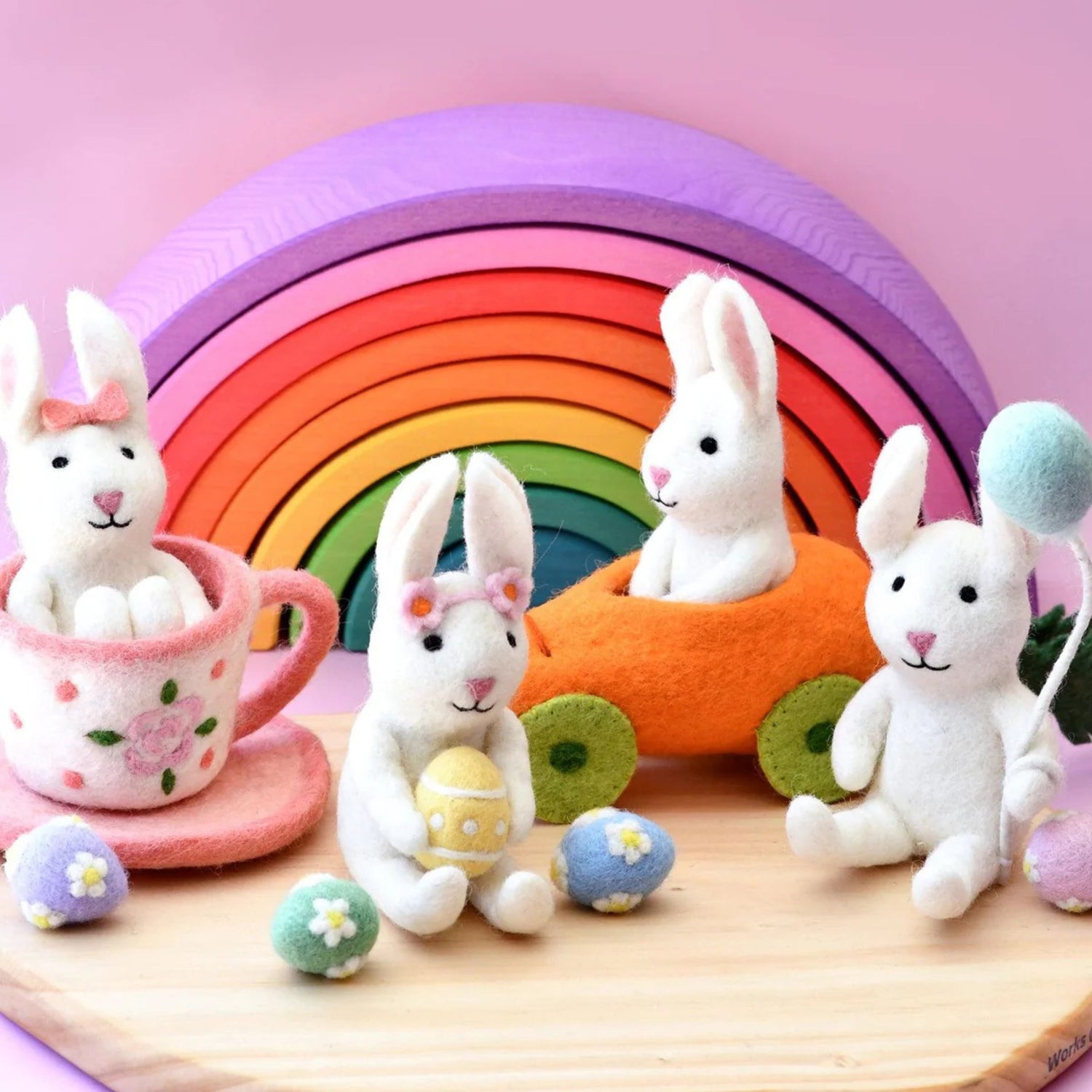 Felt Rabbit in Tea Cup