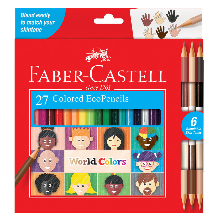 World Colours - 27 Eco-Pencils with Skin Tones