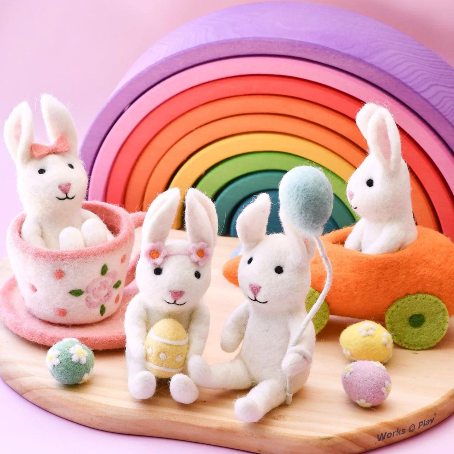 Felt Rabbit with Easter Egg