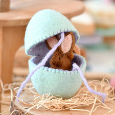 Felt Green Surprise Egg with Bunny