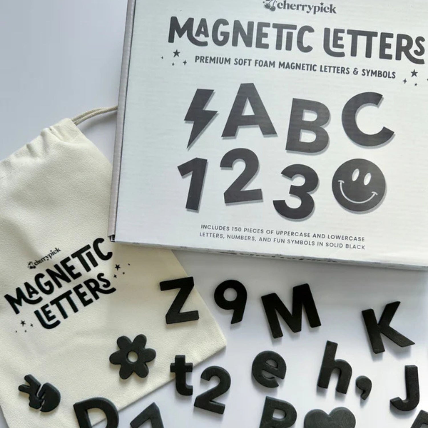 Soft Foam Magnetic Letters & Symbols (Black)