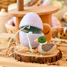 Felt Purple Surprise Egg with Duck