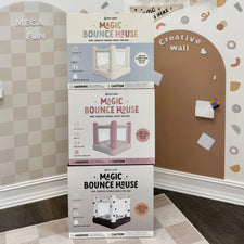 Magic Bounce House – Mini Cordless Indoor Bouncer (Monochrome Smiley)