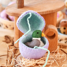 Felt Purple Surprise Egg with Duck