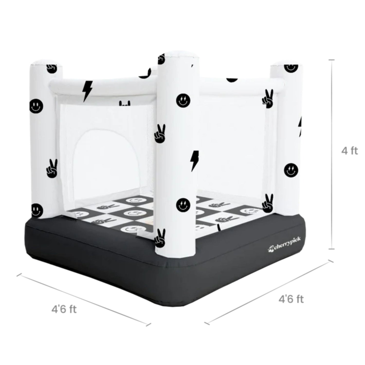 Magic Bounce House – Mini Cordless Indoor Bouncer (Monochrome Smiley)